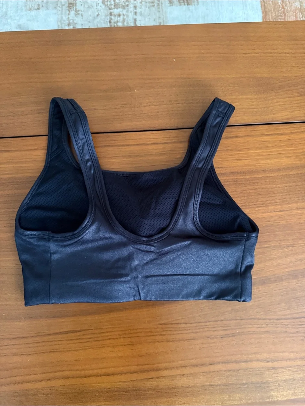 Nike Black Swim Crop Top with White Swoosh